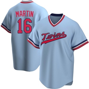 Men's Minnesota Twins Austin Martin Replica Light Blue Road Cooperstown Collection Jersey